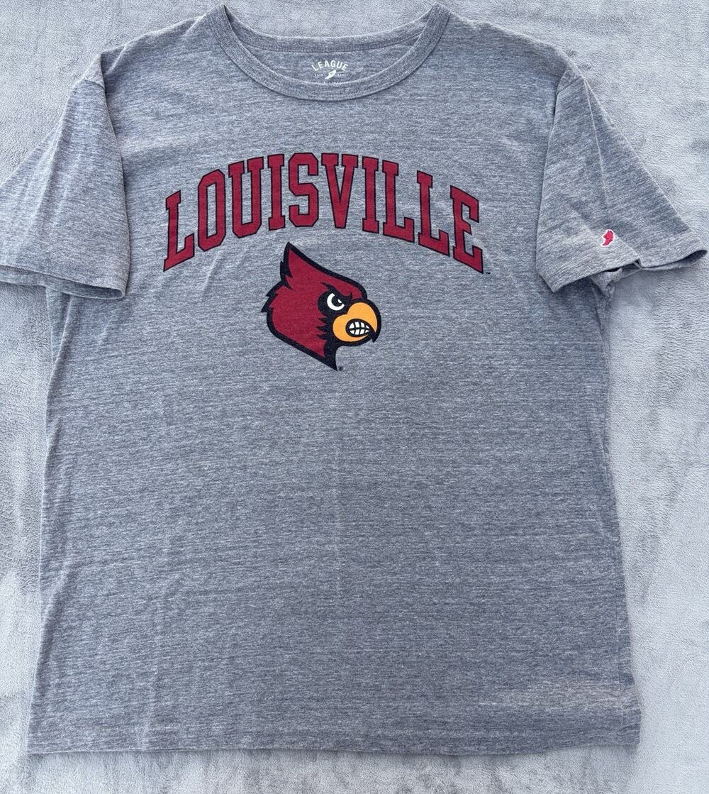 League T-Shirt Mens Size XL Grey Louisville Cardinals Collegiate